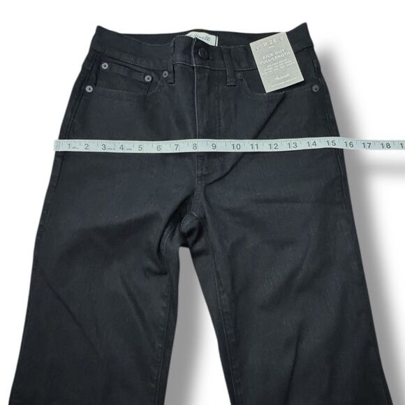 NWT Madewell Kick Out Full Length Jeans Black Midrise Flare Denim Women’s Sz 26 - Picture 9 of 16